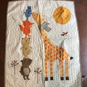 5 pc EUC land of Nod quilt and baby bedding set